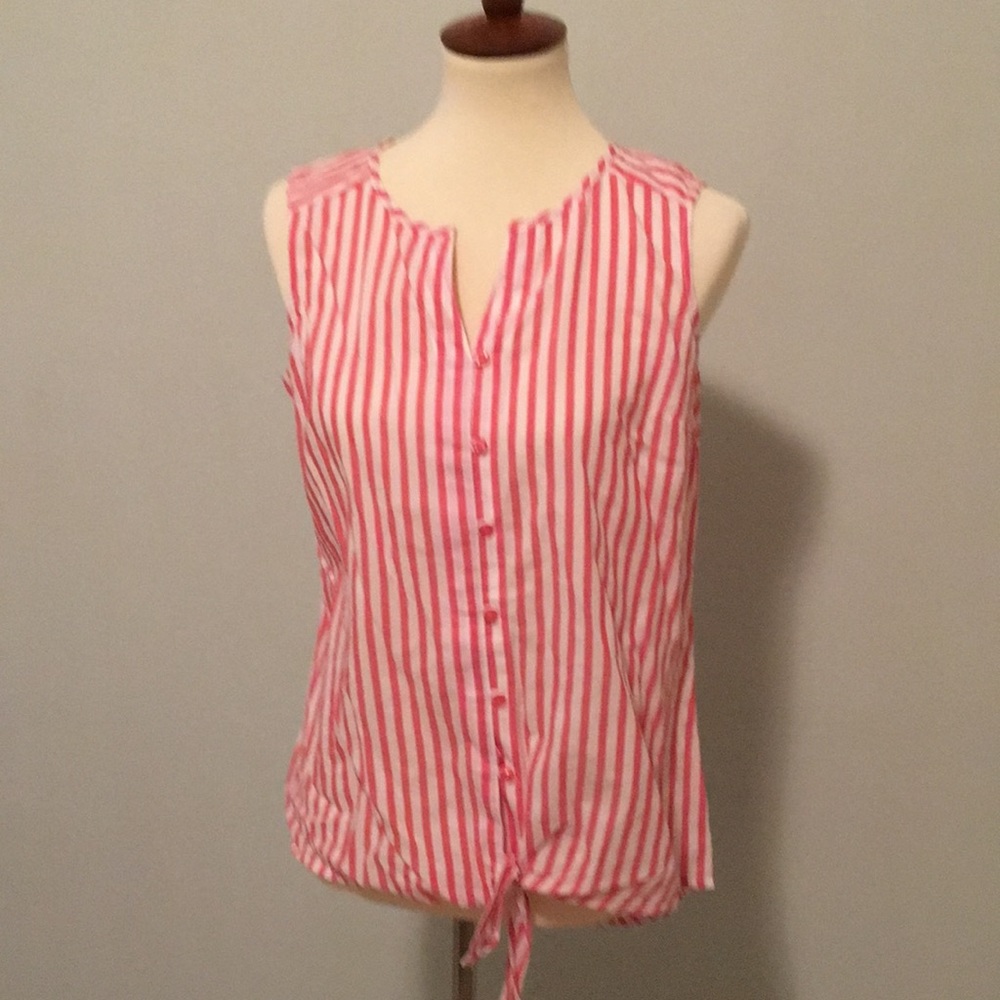 Striped Sleeveless Blouse